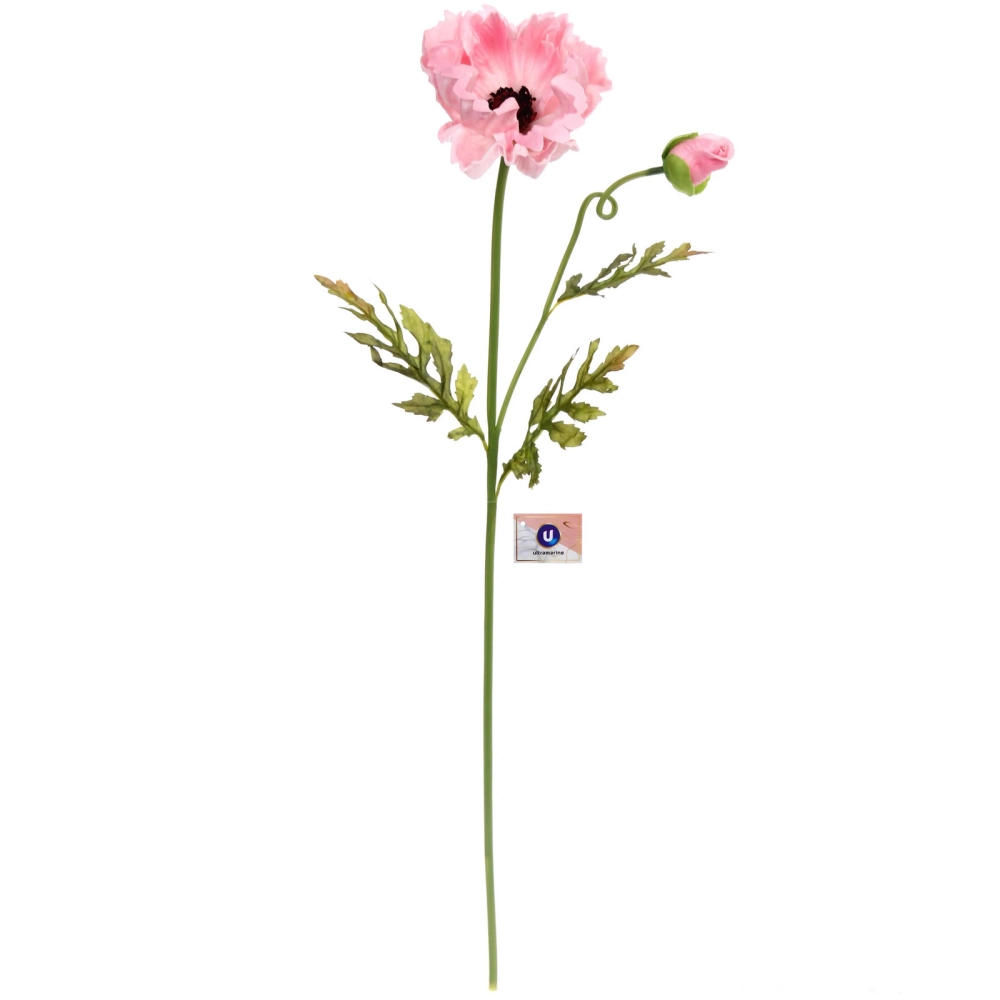 Цветок искусственный «Natur» 60см Мак розовый