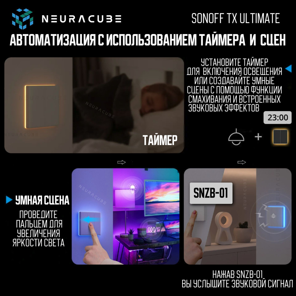 Сенсорный двухклавишный выключатель Sonoff TX ULTIMATE T5-2C-86