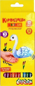 Карандаши 12цв. "Мультиколор" трехгран. супермягкий грифель (Каляка-Маляка)