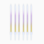 Свечи для торта розово/серебр/золотой градиент 13 см (6 шт/уп)