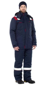 Костюм зимний "Анкер" полукомбинезон (синий/красный)