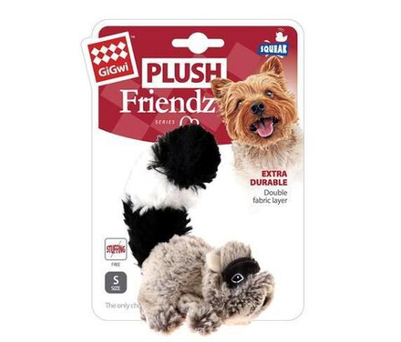 Gigwi PLUSH FRIENDZ игрушка для собак енот с пищалкой 16 см