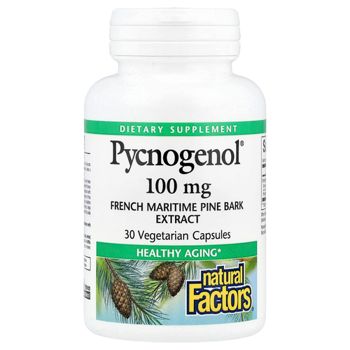 Natural Factors, Pycnogenol®, 100 мг, 30 вегетарианских капсул