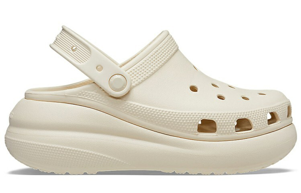 Crocs Classic clog puff hole shoes for men and women the same bone white