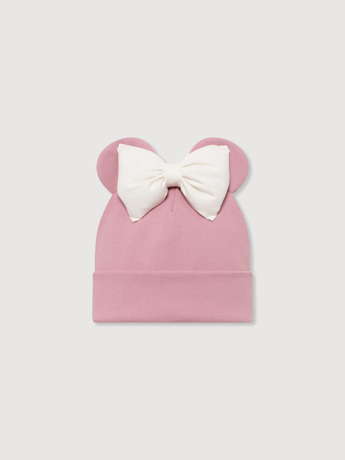 Шапка Минни, Пудровый с белым бантом