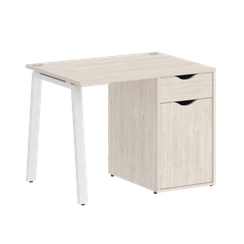 Home Office Стол письменный VR.SP-3-98.1.A Денвер Светлый/Металл Белый 980*720*750