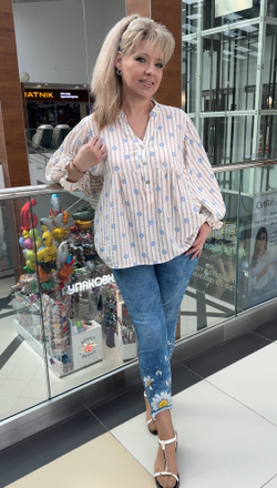 Итальянская рубашка-блузон с красивыми рукавами