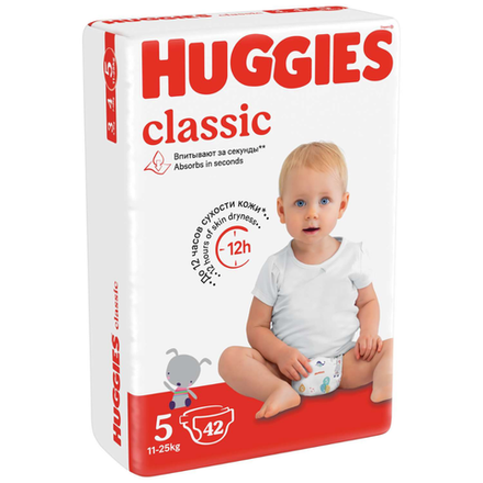 Подгузники Huggies Classic 5 (11-25 кг) 42 шт