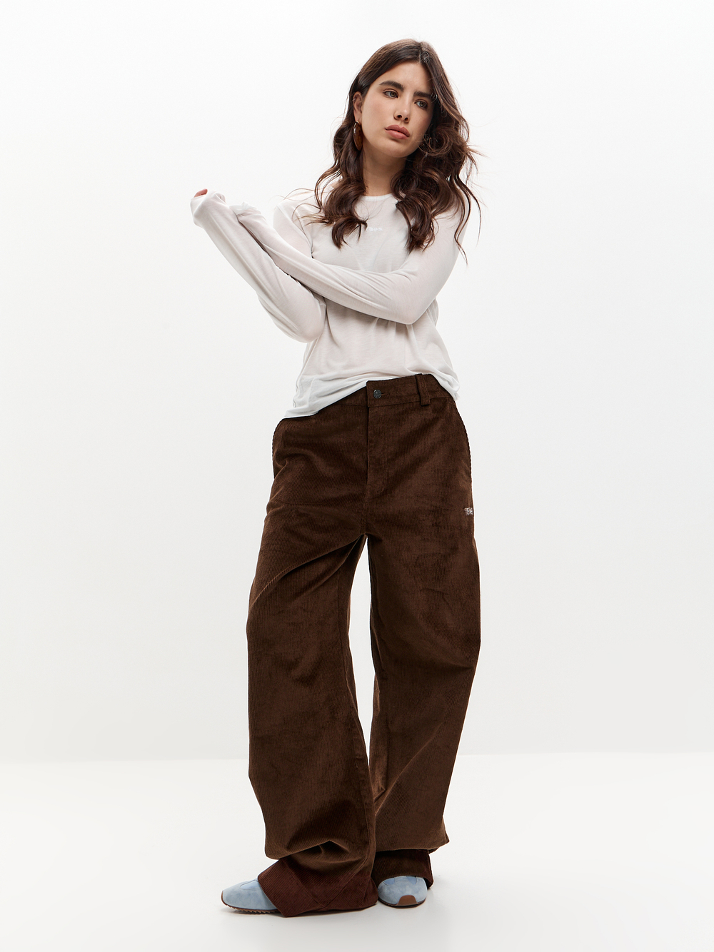 Брюки UNI из коричневого вельвета