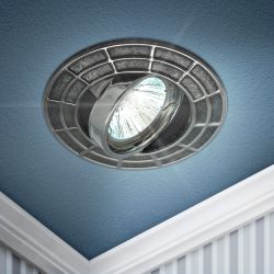 ST7A CH/SS Светильник ЭРА штампованный поворотный MR16,12V/220V, 50W сатин серебро/хром | Штампованные встраиваемые светильники