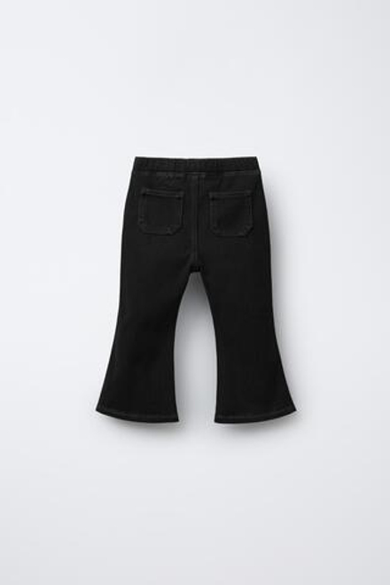 ZARA ЛЕГИНСЫ FLARE С ЭФФЕКТОМ ДЕНИМА, ЧЕРНЫЙ