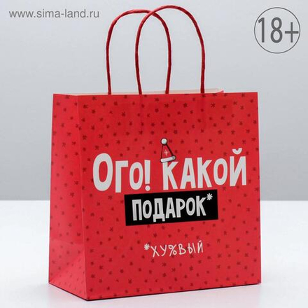 Пакет подарочный «Ого! Какой подарок» 22 × 22 × 11 см