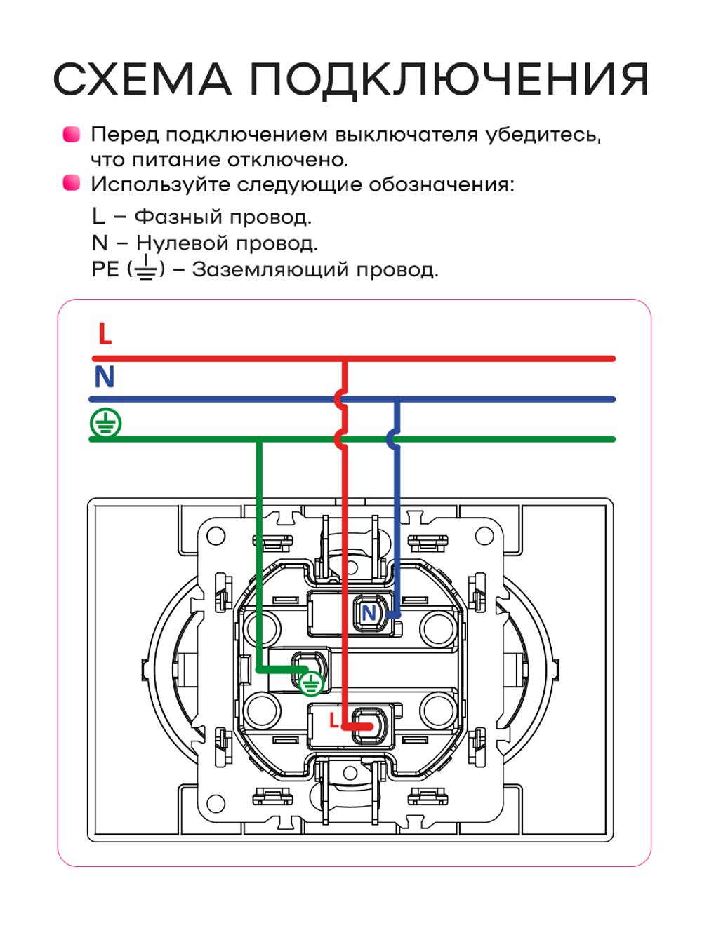 Розетка двойная в один подрозетник с заземлением