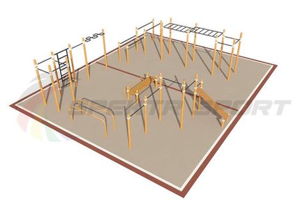 Площадка уличная для воркаут Дворовая 3_76mm 108