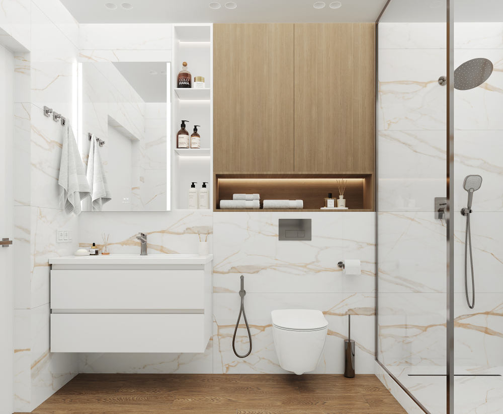 Глазурованный керамогранит Ceradim Calacatta Goddes 120x60 см 1.44 м² полированный цвет золотой