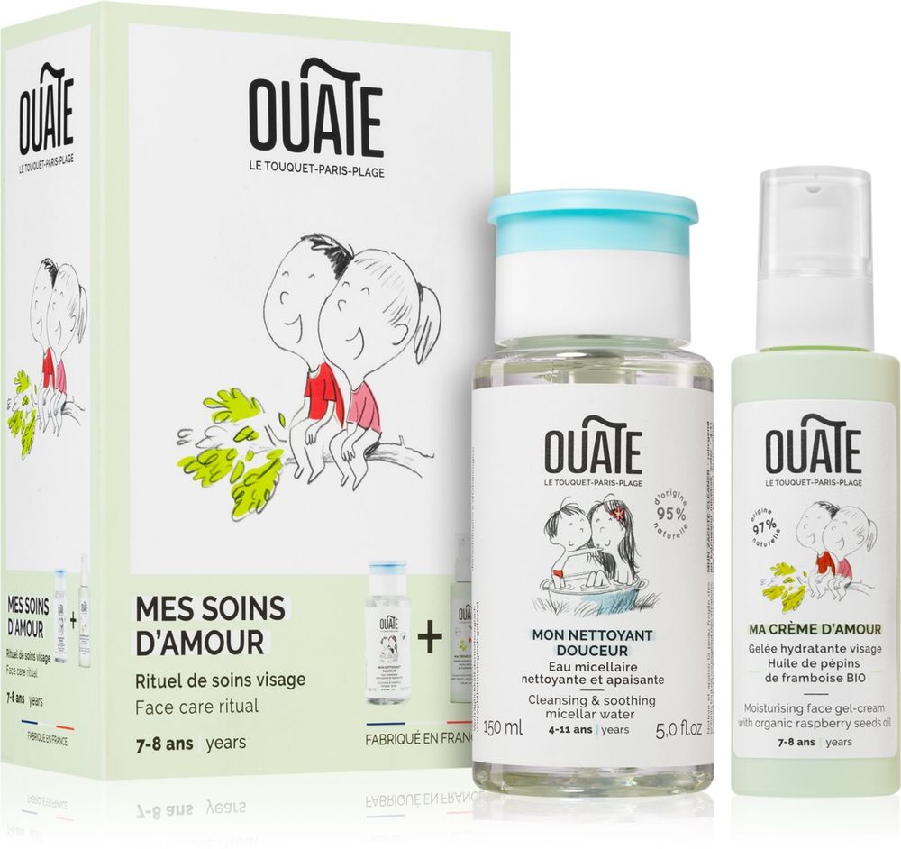 OUATE 7-8 years face cream for children 50 мл + 4-11 years cleansing micellar water for children 150 мл My Love Ritual