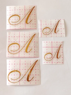 Наклейки свадебные буквы зеркальное золото инициалы " Л "