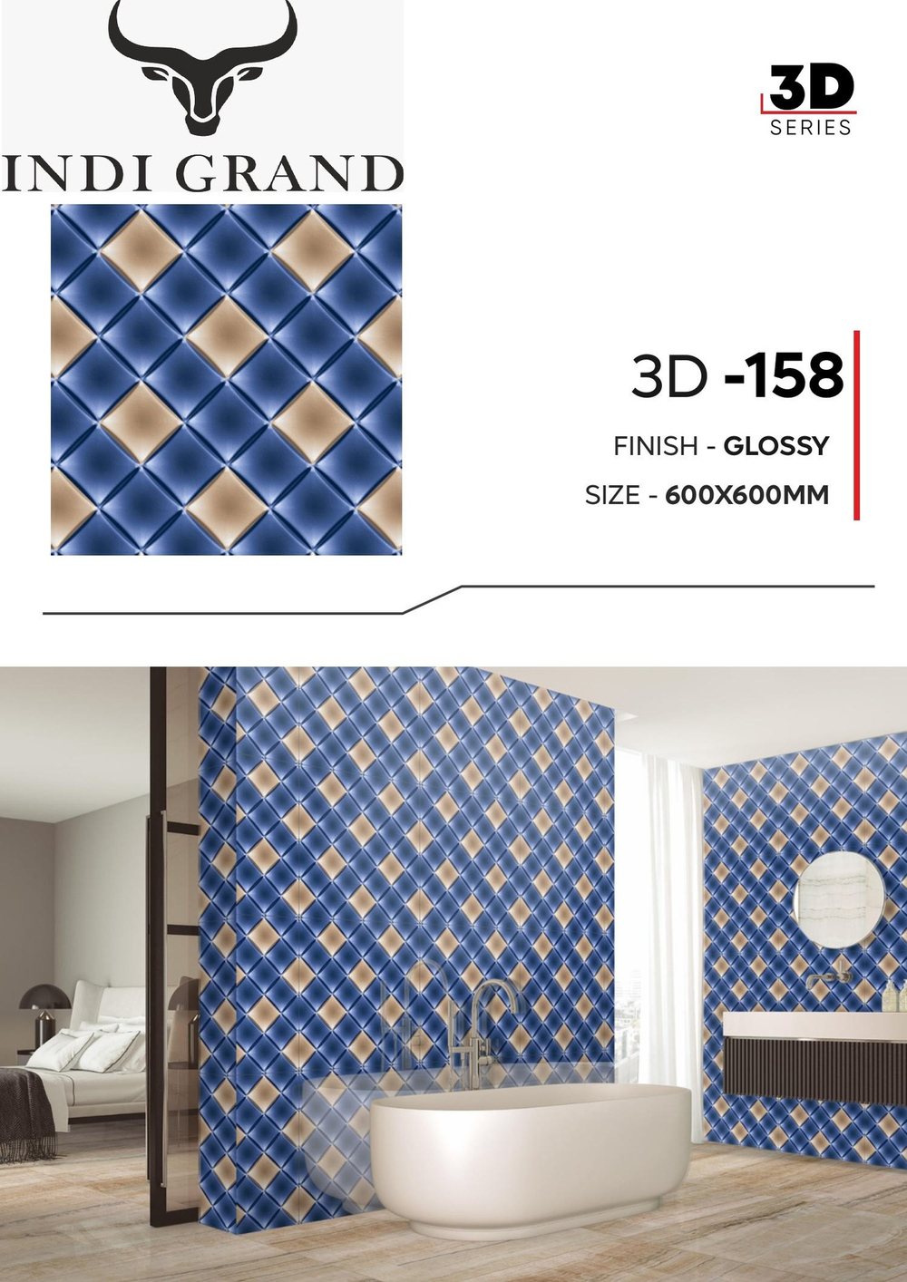 Керамогранит 3D 60х60 glossy - 158