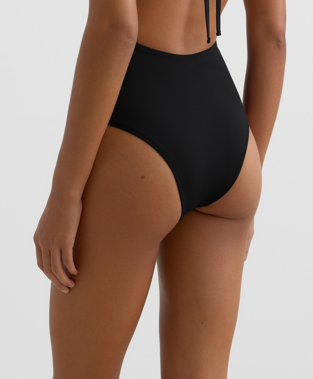 OYSHO Асимметричный купальник с завязками, черный