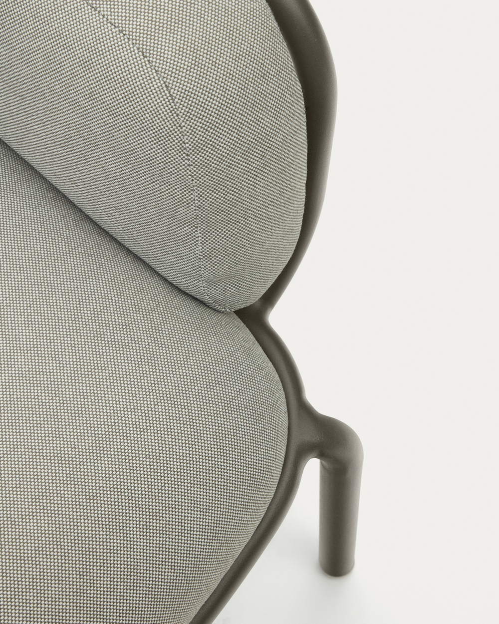 Уличный диван Joncols из серой ткани и зеленым алюминиевым каркасом 225 см