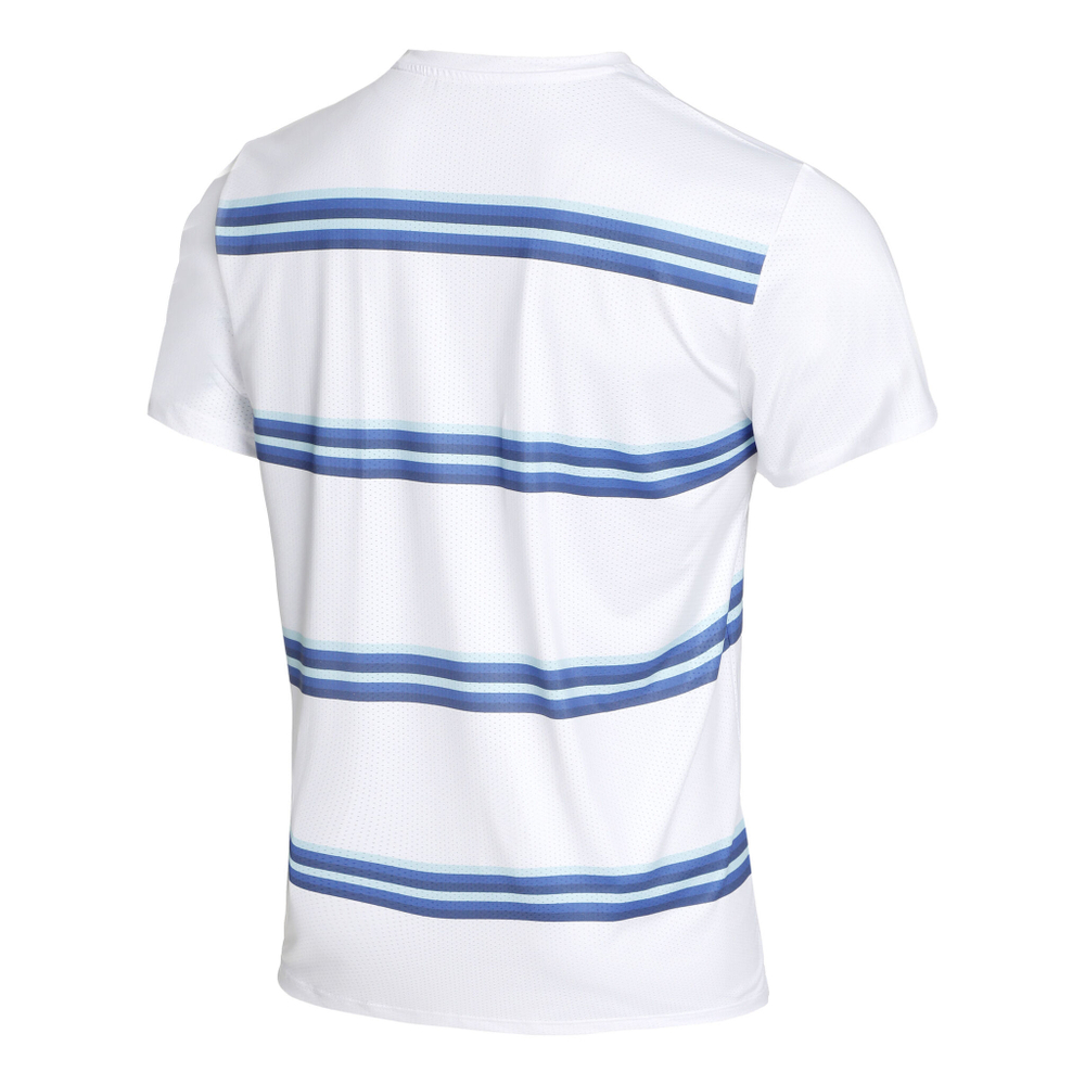 Мужское теннисное поло Quiet Please Ocean AOP Stripe Receiver T-Shirt Men - White, Blue