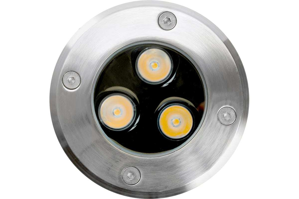 Светильник LED тротуарный (грунтовый) встраив. SP2801, 3W, AC12-24, низковольтный, 3000К, черный, D100*H80mm, вн.диаметр:70m