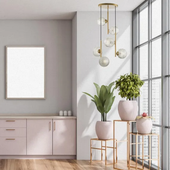 5292/6 MODERNI LN23 000 матовое золото Светильник подвесной E27 6*8W LED 220V GENEVA