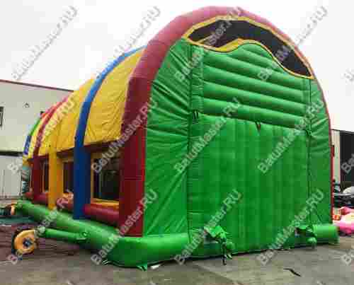 Надувной батут "Страна Сафария" с крышей и пневмопушками