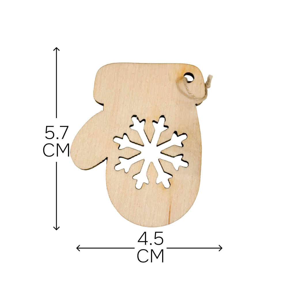 Подарочный набор игрушек на новогоднюю елку, деревянные