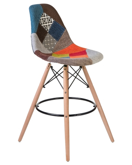 Стул барный LMZL-PP623G, ножки светлый бук, цвет сиденья мозаика