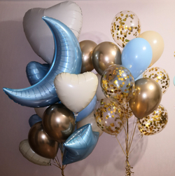Шары "ХРОМ разноцветные" с Hi-Float 35 см