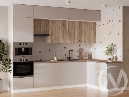 Кухня комплектация №6 (белый/дуб смоки; кашемир)