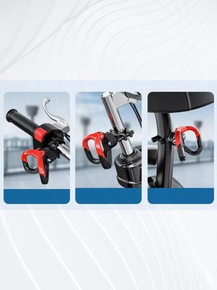 Крючок двойной вешалка металлическая с креплением для электросамоката, мотоцикла, велосипеда