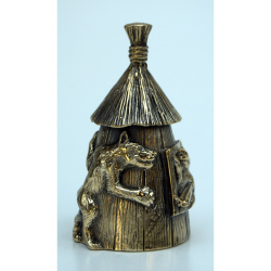 Колокольчик "Три поросенка" из латуни