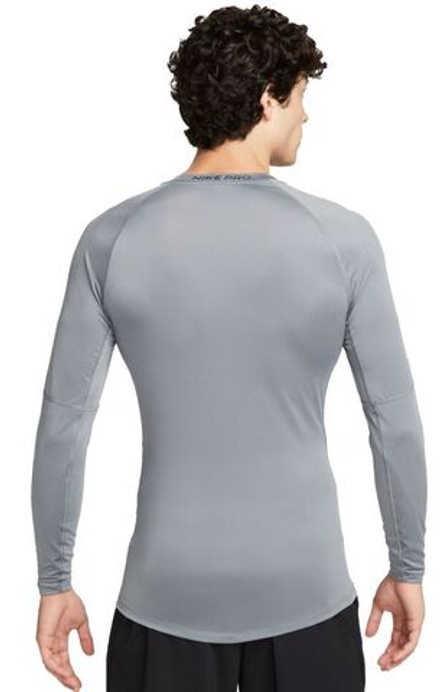 Термобелье Nike Pro Dri-FIT Tight Long-Sleeve Fitness Top - smoke grey/black - Gray