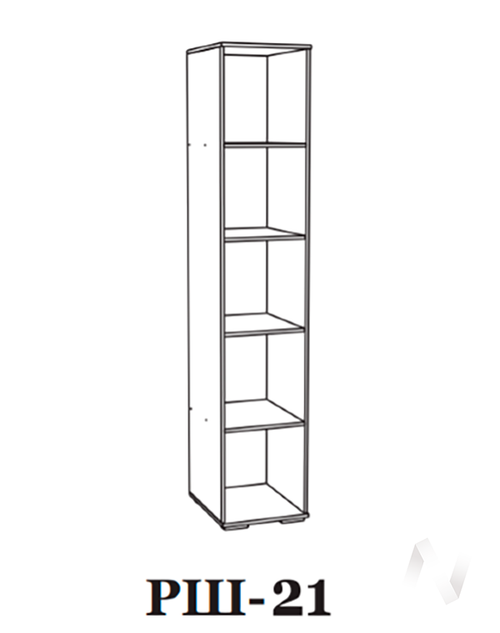Пенал с полками левый РШ-21 Спальня Ричард (орех донской)