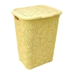 Корзина для белья 50л ажурная бежевая