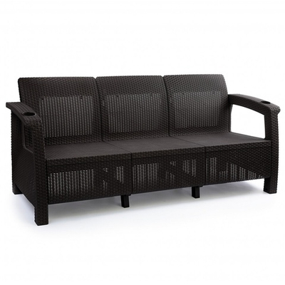 Диван "Ротанг-плюс" 3-х местный без подушки (мокко)
