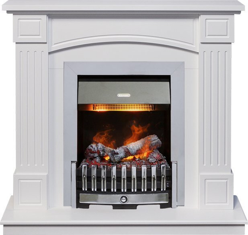 Каминокомплект Boston - Белый (Высота 925см) с очагом Danville Chrome FB2
