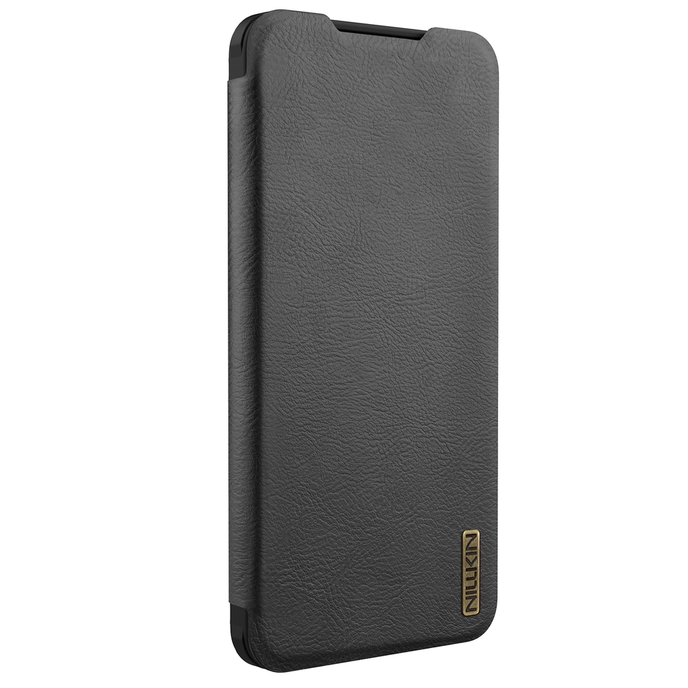 Кожаный чехол книжка от Nillkin для смартфона Samsung Galaxy S25 Edge, серия Qin Pro Leather с сдвижной защитной шторкой для камеры