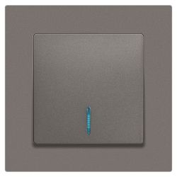 Выключатель Intro Accent 6-102-09 с подсветкой, 10А-250В, IP20, СУ, AL/CU, титан | Intro