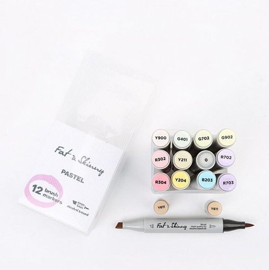 Набор Fat&Skinny маркеров Brush 12шт  Pastel