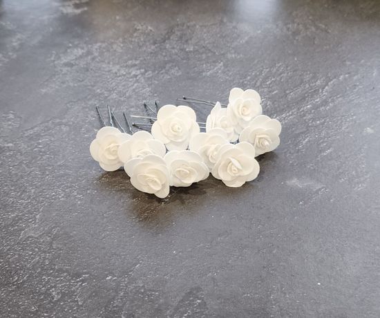 Набор шпилек "Розочки мини" латекс, 5 шт, белые