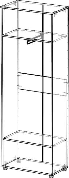Шкаф для одежды без дверей глубиной 400