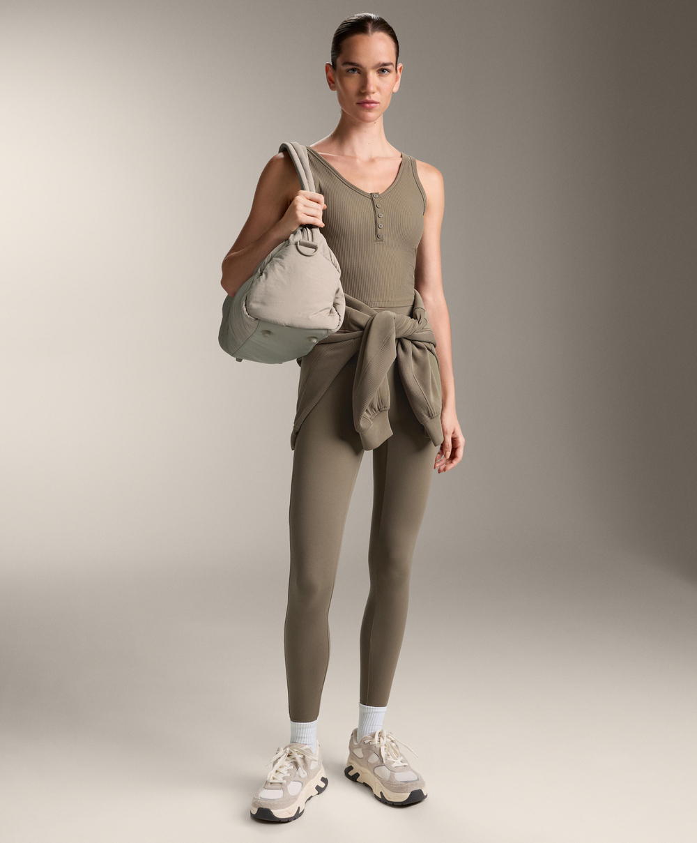 Oysho Топ Comfortlux с открытой спиной в рубчик, темно-серый