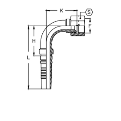 Фитинг DN 20 JIC (Г) 1.5/16 (90) Interlock