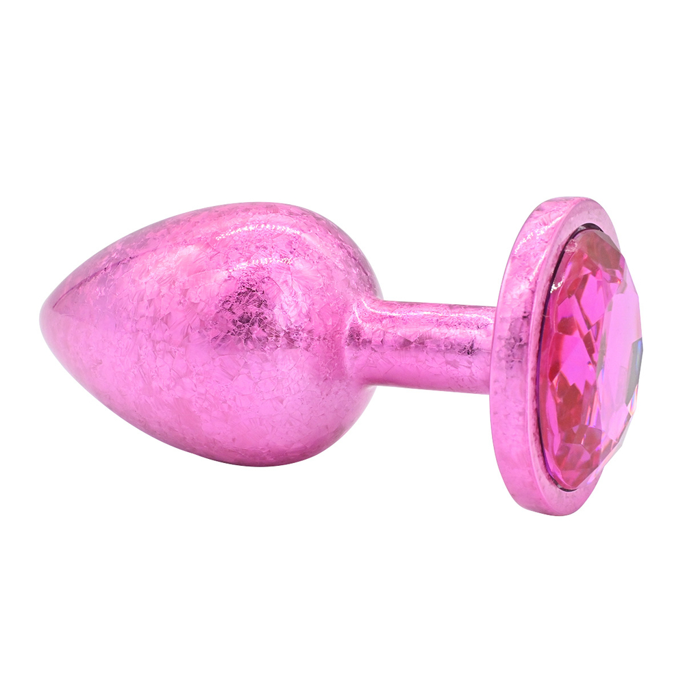 Kanikule - Розовая алюминивая анальная пробка с кристаллом