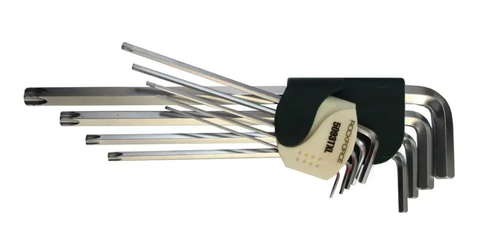 Набор ключей шестигранных 9пр.HEX/TORX, экстрадлинных (Hex: 1.5, 2, 2.5, 3, 4, 5, 6, 8, 10, Torx: T10, T20, T27, T30, T40, T50, T55) RockForce##Rock FORCE RF-5093TXL
