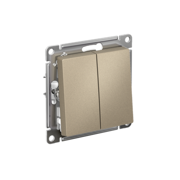 Выключатель 2-кл. СП AtlasDesign 10А IP20 (сх. 5) 10AX механизм шампань SE ATN000551