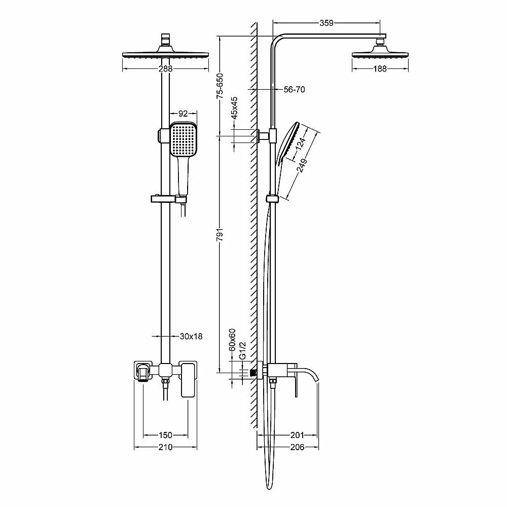 Душевая система Timo Selene SX-1013/00 хром